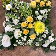 Yellow and White Grouped Cushion