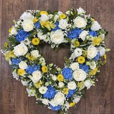 Yellow, White and Blue Loose Open Heart 