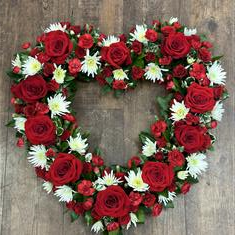 Red and White Loose Open Heart 