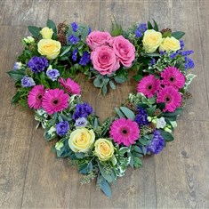 Lemon , Pink and Purple Open Heart